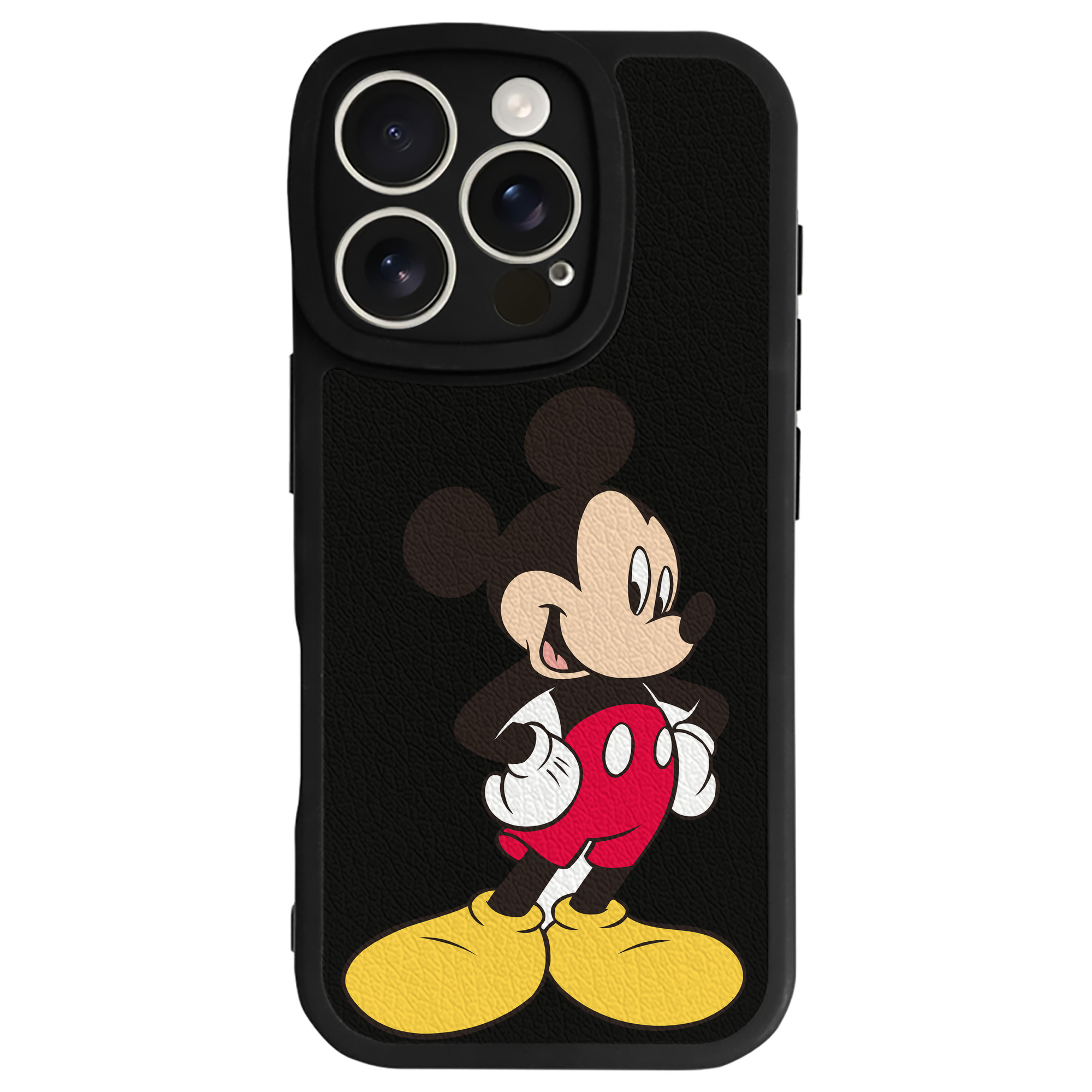 （画像用） ミッキーマウス Mickey Mouse 【iPhone 16シリーズ対応】シリコンスマホケース（レザー調） 材質：シリコン